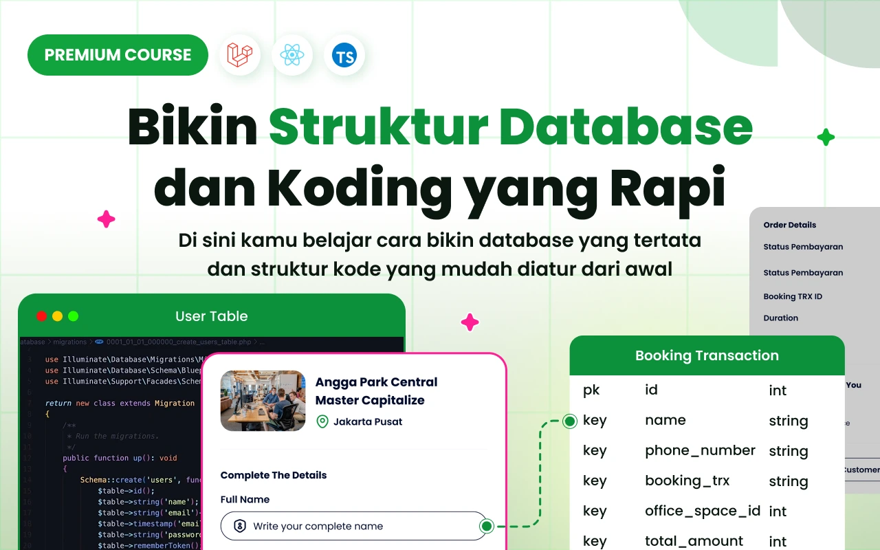 Foto kelas Full-Stack Laravel 11, React, TypeScript: Website Rent Office